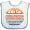 thumbnail image 3 of Inktastic Lake Erie Distressed Retro Sunset Boys or Girls Baby Bib, 3 of 4