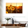 thumbnail image 3 of Elephant Stock Sunflower Field Sunset Wall Art - Horizontal Multi Panel Canvas - Living Room Wall Decor - Nature Multi Panel - Yellow And Green Decor - 38" x 24", 3 of 8