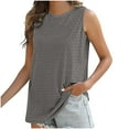thumbnail image 5 of Scyoekwg Womens Sleeveless Eyelet Tank Tops Summer Trendy Round Neck Basic Tops Solid Color Loose Tunic Lightweight Blouses (Gray,L), 5 of 8