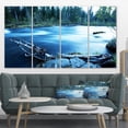 thumbnail image 1 of Belle Rivière Bleue dans la Forêt - Art sur Toile Paysage Surdimensionné, 1 of 3