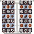thumbnail image 3 of Sports Theme Boys Bedroom Curtains, 3D Cartoon Soccer Basketball Rugby Sports Pattern Teenage Kids Bedroom Living Room Window Curtains 42x84in, 3 of 6
