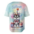 thumbnail image 2 of Happy Birthday Cute Puppy Alaskan Malamute with Cake Gifts Party Hat All Over Print 3D Baseball Shirt Alaska Mal Dog Lovers Gifts Softball Sport - 00029, 2 of 6