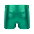 thumbnail image 2 of Kaerm Kids Girls Shiny Metallic Dance Workout High Waist Booty Shorts Bottoms Sports Activewear Green 16, 2 of 8