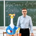 thumbnail image 3 of AZXY Back to School Goose Outfit, Teacher Style Blue Costume with Bow Headband and Glasses, Weather Resistant for 23 Inch Goose, Classroom, Teacher Appreciation & Home Decor, 3 of 8
