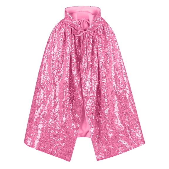 Lutiedan Medieval Renaissance Cloak with Hood Unisex Adult Sequin Cape Halloween Party Costume Short Cape for Women Men