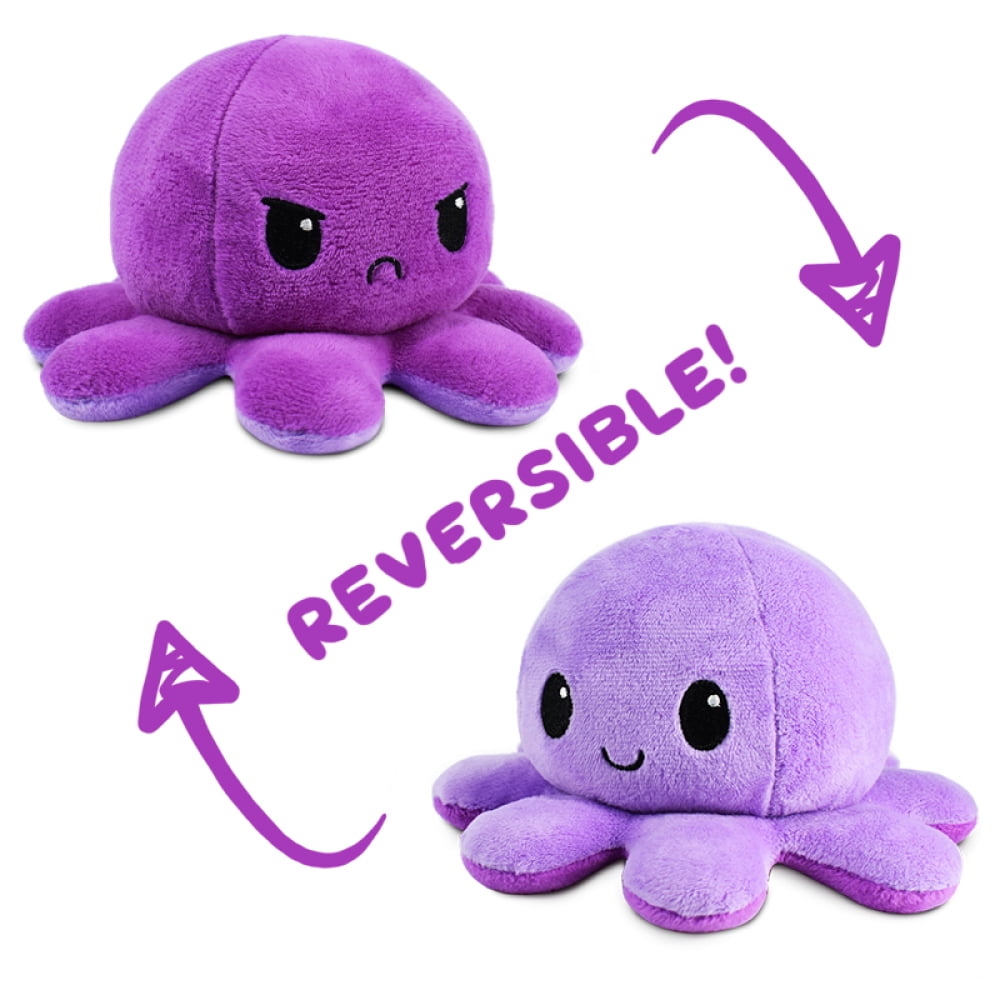Reversible Emotion Soft Octopus Stuffed Plush Reversible Plush Pillow Doll Baby 