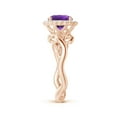 thumbnail image 3 of ANGARA Natural Vintage Inspired 1.15 ct Amethyst Flower and Vine Ring in 14K Rose Gold for Women (Size-7mm) | February Birthstone, Anniversary, Jewelry Gift for Women | Natural Amethyst Ring, 3 of 9