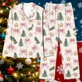 thumbnail image 4 of Wensltd Women's Christmas Pajama Outfit Autumn Winter Home Wear Holiday Pajama Trousers Set Beige, 4 of 5