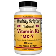 Healthy Origins Natural Vitamin K2, MK7 100 mcg. 180 Vegetarian