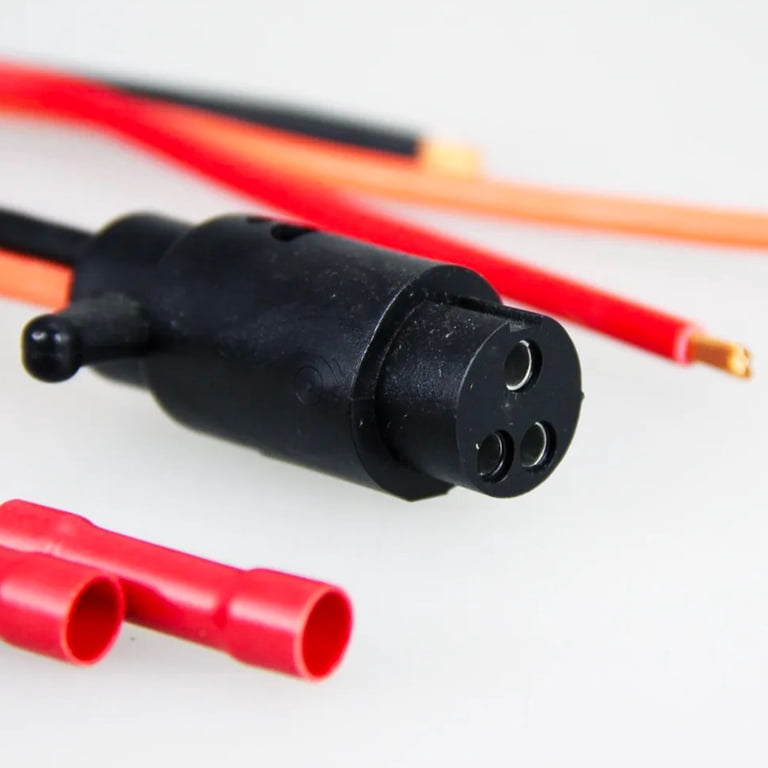12V 10 Gauge 2 Wire Trolling Motor Plug & Receptacle Set - Marine Boat Quick Connect Male Female Connector