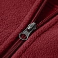 thumbnail image 6 of USNSM Mens Zip Up Sweatshirt Mock Neck Track Jacket Lightweight Fleece Full Zip No Hood Athletic Casual Long Sleeve Jackets with Pocket Red S, 6 of 9