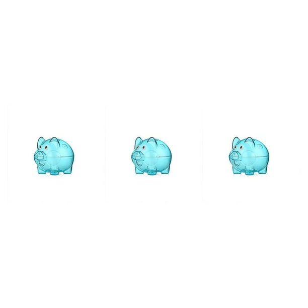 Injueey Caja de ahorro de dinero Tapón extraíble portátil Linda forma de animal transparente Hogar Niños Caja de monedas Banco Azul S Type1 NO1