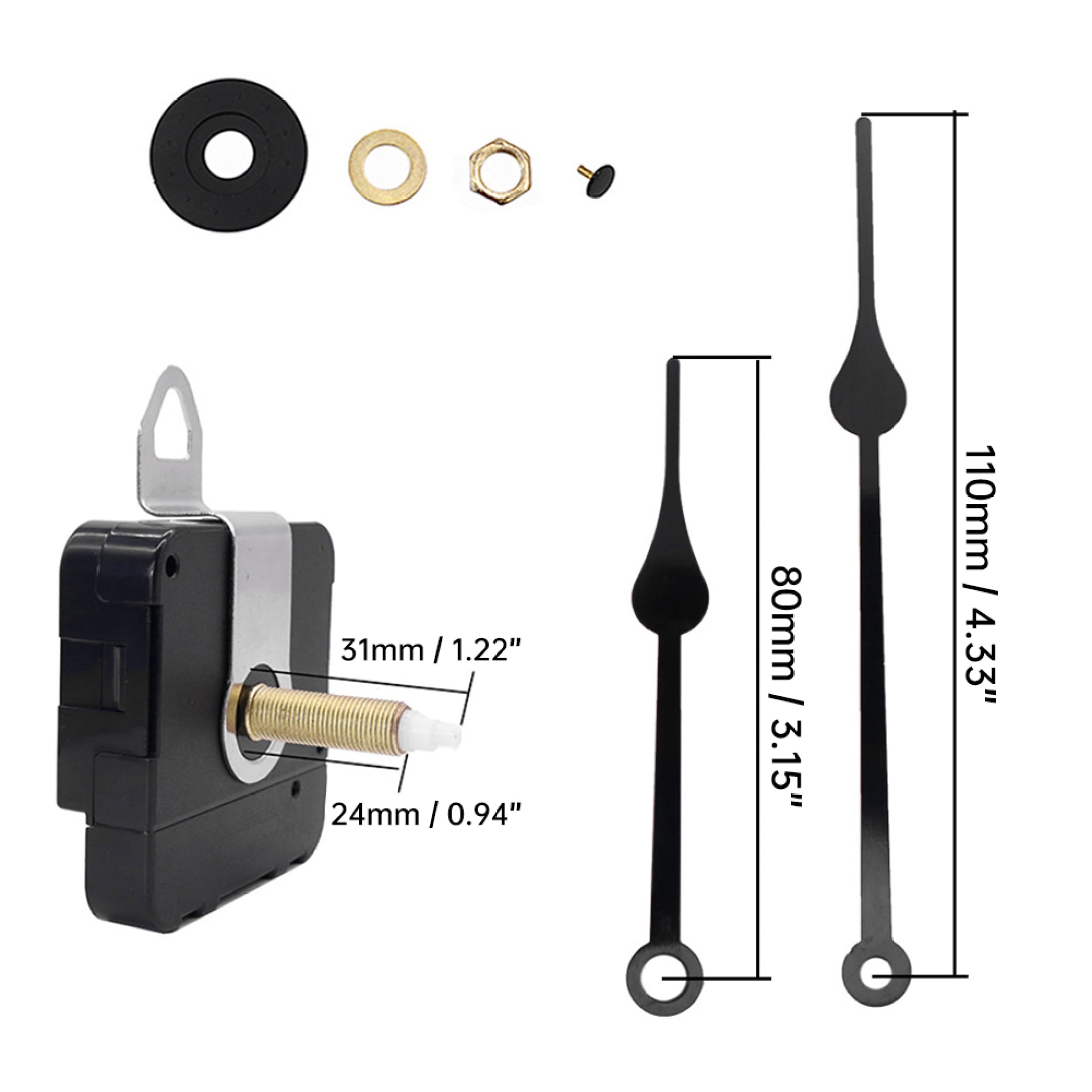 EUBUY Quartz Clock Silent Movement Hands Creative DIY Silent Sweep