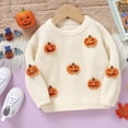 thumbnail image 7 of Plcasen Toddler Boy Girl Halloween Pumpkin Sweater Warm Pullover Sweatshirt Knitwear Knitted Fall Winter Baby Clothes, 7 of 7