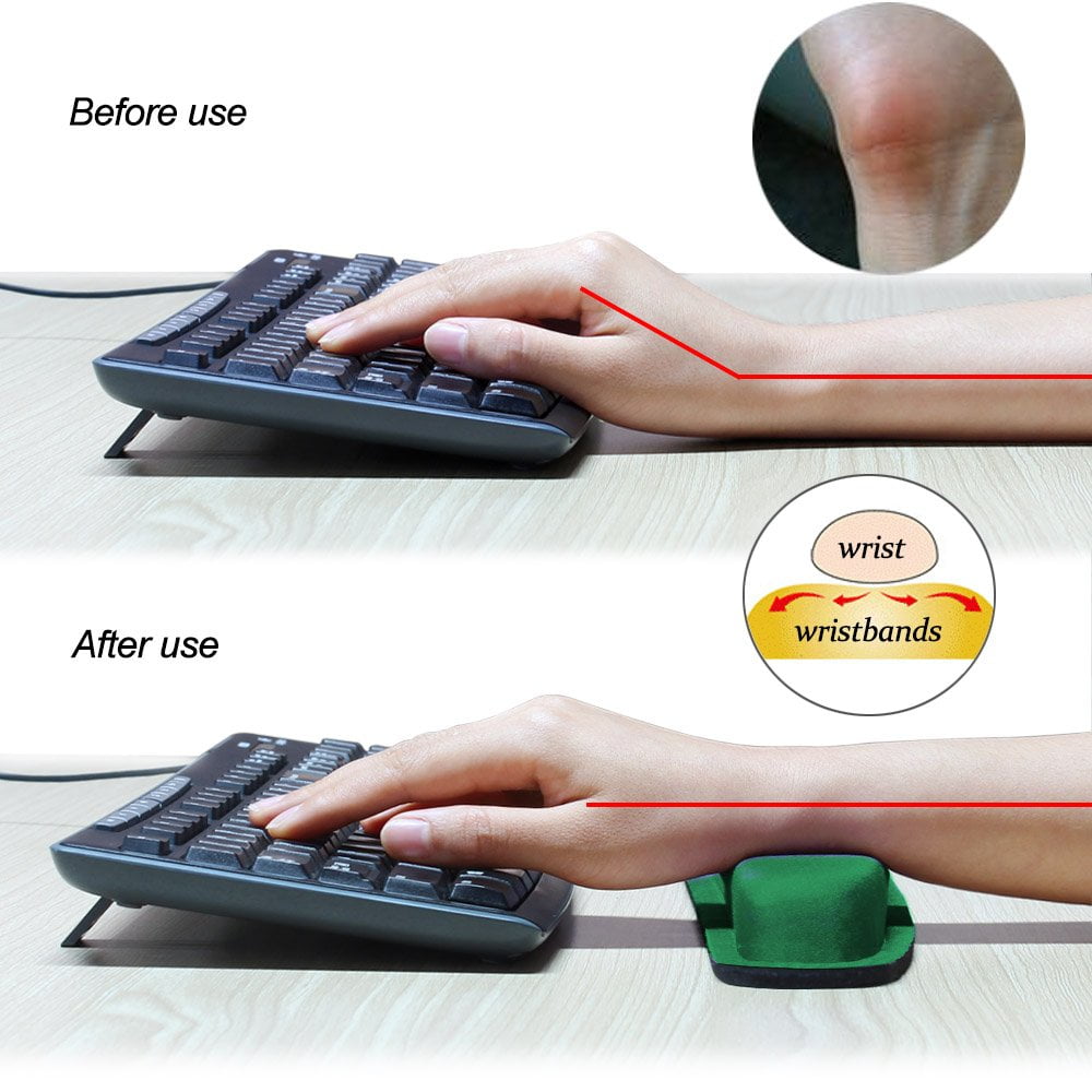 NEX Ergonomic Mouse Pad with Wrist Support, Memory Foam Keyboard Wrist Rest for Computer, Green (NX-PAD004)