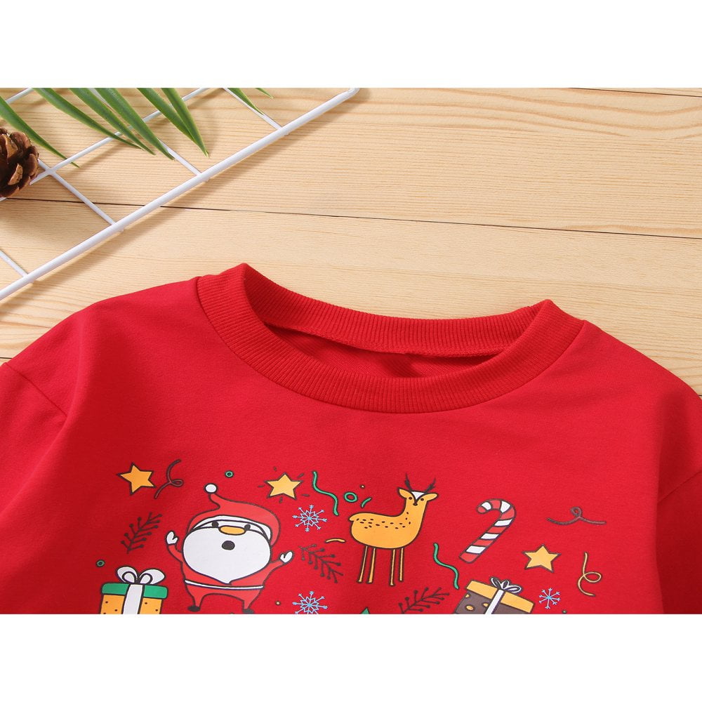 Pull De Noël Pour Enfant En Bas âge Garçon Fille Noël Dessin Animé Pull à Manches Longues Chaud En Tricot Haut De Noël, Bleu, 6-7 Ans
