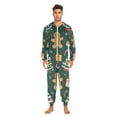 thumbnail image 3 of FORMRS Onesies Pajama for Adults Unisex Hoodie Winter Jumpsuit One Piece Sleepwear, Sizes S-2XL, Green Christmas Gingerbread, 3 of 7