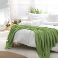 thumbnail image 3 of Unique Bargains Couverture Jetée Tricotée Douce 100 % Coton Unie pour Canapé Sofa Chambre, 3 of 10
