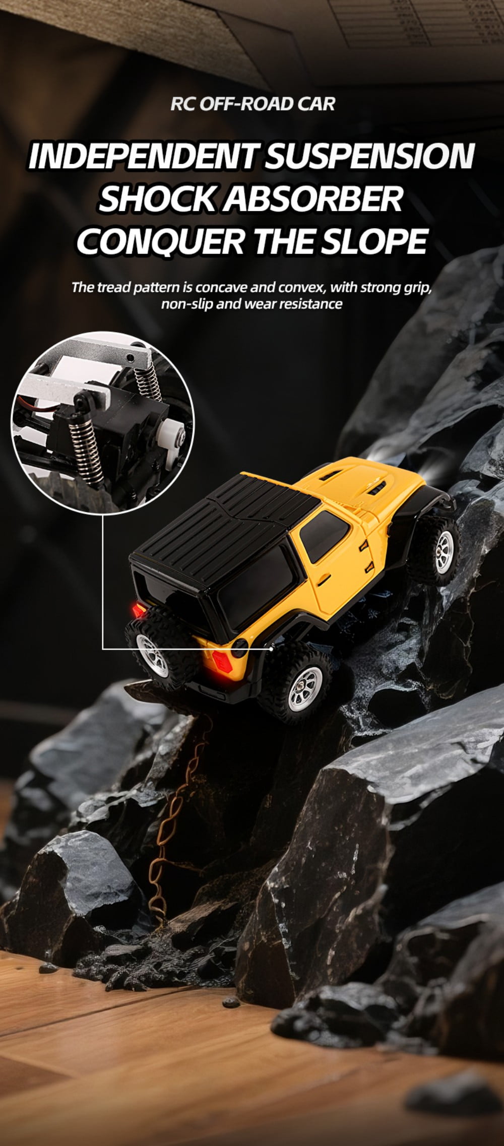 1/36 Scale Mini RC Crawler Car, 4WD Remote Control Climbing Car, 2.4G Off-Road Vehicle with LED Lights, Micro RC Truck 4×4 Small Cars for Adult, Blue