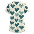 thumbnail image 3 of Women's Valentine's Day Scrubs Top V Neck Short Sleeve Tops Cute Heart Printed Plus Size Nursing Uniforms Valentine's Day Soft Stretchy Holiday Scrub T Shirts, 3 of 5