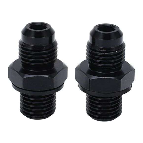 Transmission Oil Cooler Adapter, 2pcs Antirust Trans Cooler Fitting 6AN-1/4NPS Black Solid For Replacement Short Type,Long Type