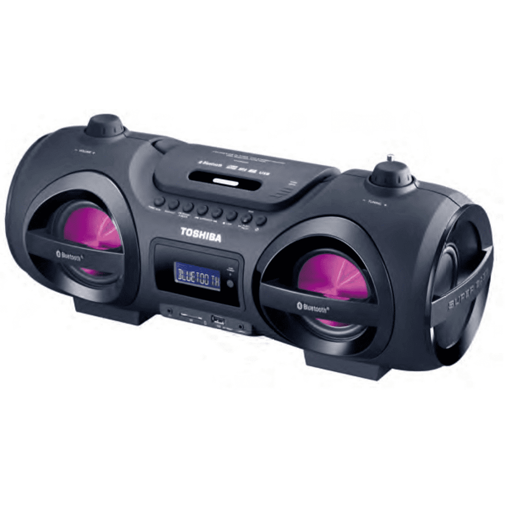 Toshiba TYCWU500 Wireless BT Boombox Speaker Portable CD Boom Box with FM Radio, Remote & LED