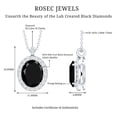 thumbnail image 4 of Rosec Jewels Lab Grown Black Diamond Pendant with Diamond Halo for Women - AAAA Grade, 14K White Gold, 4 of 6