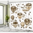 thumbnail image 4 of Ambesonne Pastry Shower Curtain, Coffee Cups and Cupcakes, 69"Wx70"L, Brown Beige White, 4 of 4