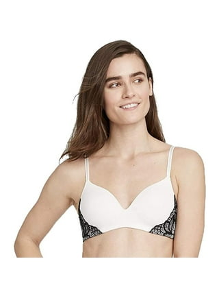 NWT Auden Light Lift Lace Demi T-Shirt Push Up Bra 628PE 34B Black / White