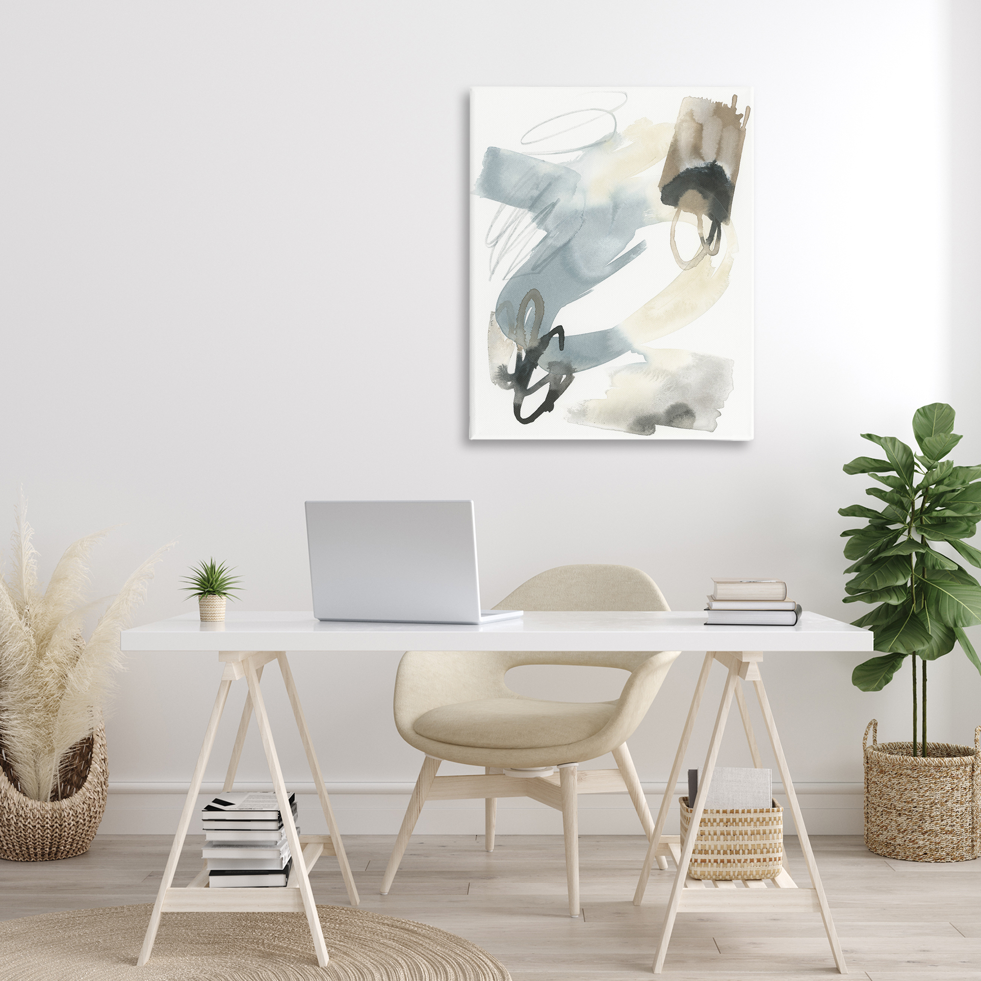 Stupell Industries Watercolor Paint Strokes Abstract Painting Gallery Wrapped Canvas Art Print Wall Art, 30 x 40
