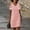 Pink, variant on USSUMA Casual Dresses for Women Womens Dresses Short Sleeve V Neck Casual Solid Color Lace Linen Patchwork off Shoulder Neck Casual Maxi Dress Elegant Dress Dresses Party Black Dress Size-L