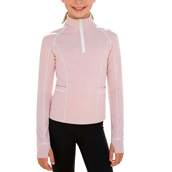 Sholeno Girls Outdoor Cycling Riding Clothes Tops Horse Riding Shirt Long Sleeve Thumb Holes Sports Tops Pink 16