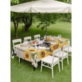 thumbnail image 3 of Farmhouse Elephants Outdoor Tablecloth - 52x70 Inch Rectangle Dining Table Cover, Spring Summer Sunflowers Wood Grain Waterproof Outdoor Table Cloth with Umbrella Hole & Zipper for Picnic/Patio/Party, 3 of 7
