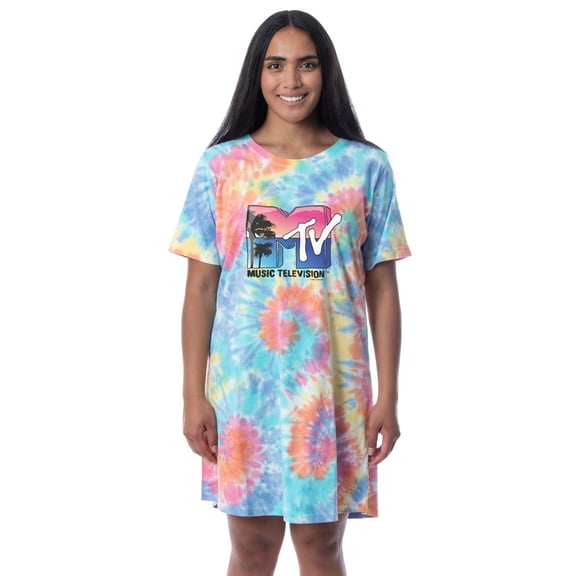 MTV Womens' Music Television Beach Classic '80s Nightgown Pajama Shirt