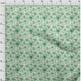 thumbnail image 3 of oneOone Cotton Jersey Mint Green Fabric Leaves & Watercolor Flower Floral Sewing Craft Projects Fabric Prints By Yard 58 Inch Wide, 3 of 4