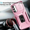 thumbnail image 2 of For Samsung Galaxy A14 5G Slim Fit Shockproof Hybrid with Slide Camera Cover & Rotated Ring Kickstand, [Military-Grade] Phone Case For Samsung Galaxy A14 5G 6.6",Pink,For Galaxy A14 5G, 2 of 8