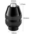 thumbnail image 2 of Drill Chuck, 1/32 to 1/8 Replacement 4486 Drill Keyless Bit Chuck Shaft Rotary Tool Quick Change Adapter Kit, 2 of 6