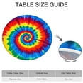 thumbnail image 6 of Colorful Rainbow Tie Dye Spiral Pattern Round Fitted Tablecloth with Elastic Edge,Dining Table Cover Waterproof,Outdoor Round Tablecloth for Camping,Dining,Indoor and Outdoor, 6 of 7