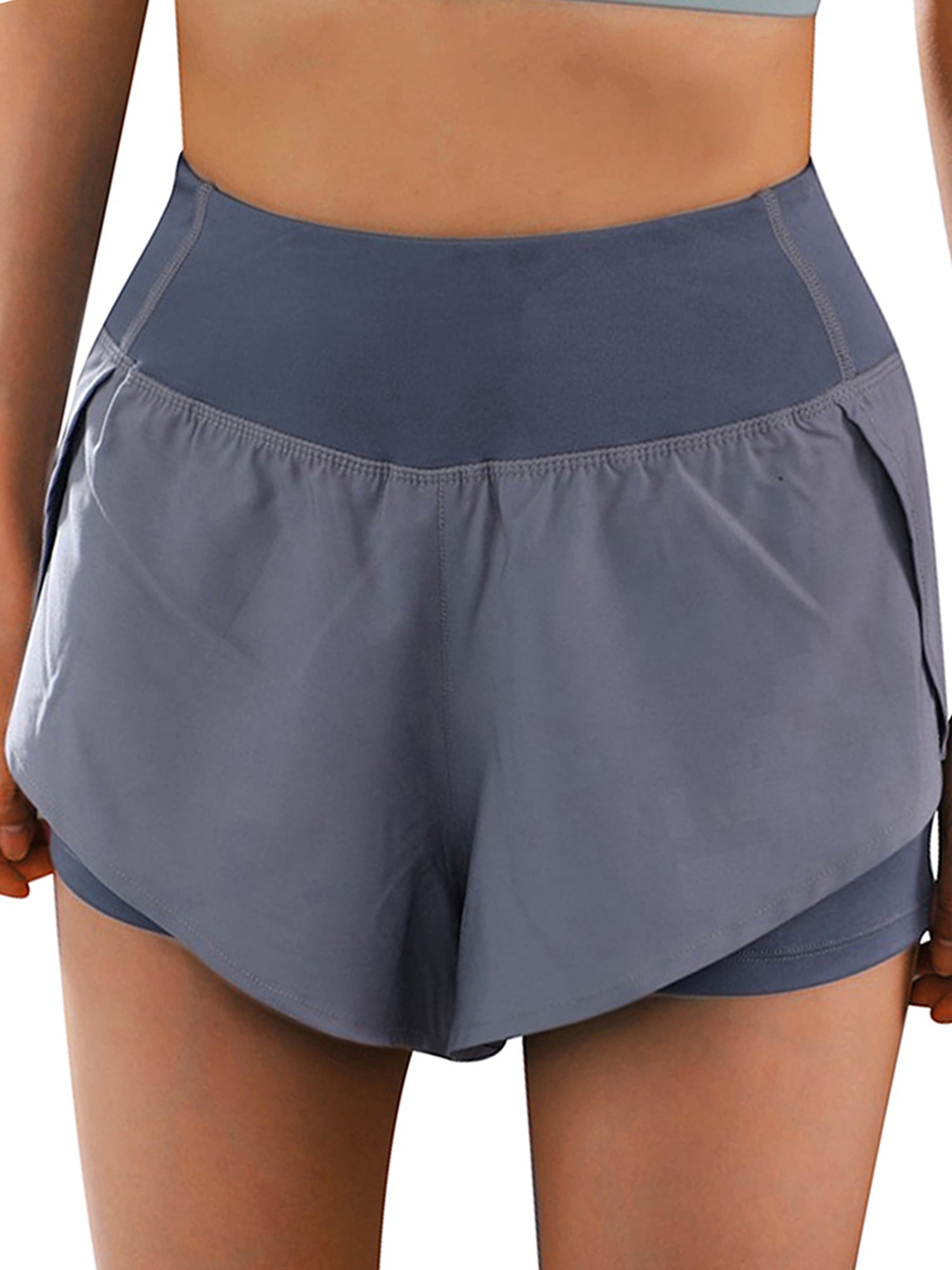 BAG WIZARD Women 2in1 Running Shorts Wide Waistband Double Layer