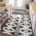 thumbnail image 2 of Black Geometric Triangle Arrow Pattern Kitchen Rugs Sets Of 3,Kitchen Runner Rugs Non Skid Washable,Decorative Kitchen Floor Mats for Kitchen,Sink,Laundry,17"x30"+ 17"x47" + 17"x59", 2 of 6