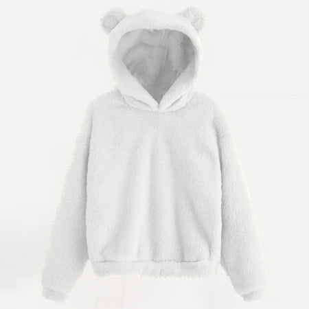 

Simplmasygenix Cute Hoodies for Women Plus Size Women s Fashion Autumn Round-Neck Long Sleeve T-Shirt Solid Hooded Blouse Tops