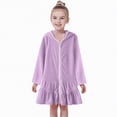 thumbnail image 2 of Girls Swim Cover Up Toddler Swimsuit Coverup Hooded Zip-Up Beach Bathing Suit Robe Cover-ups for Kids Girls, 2 of 6