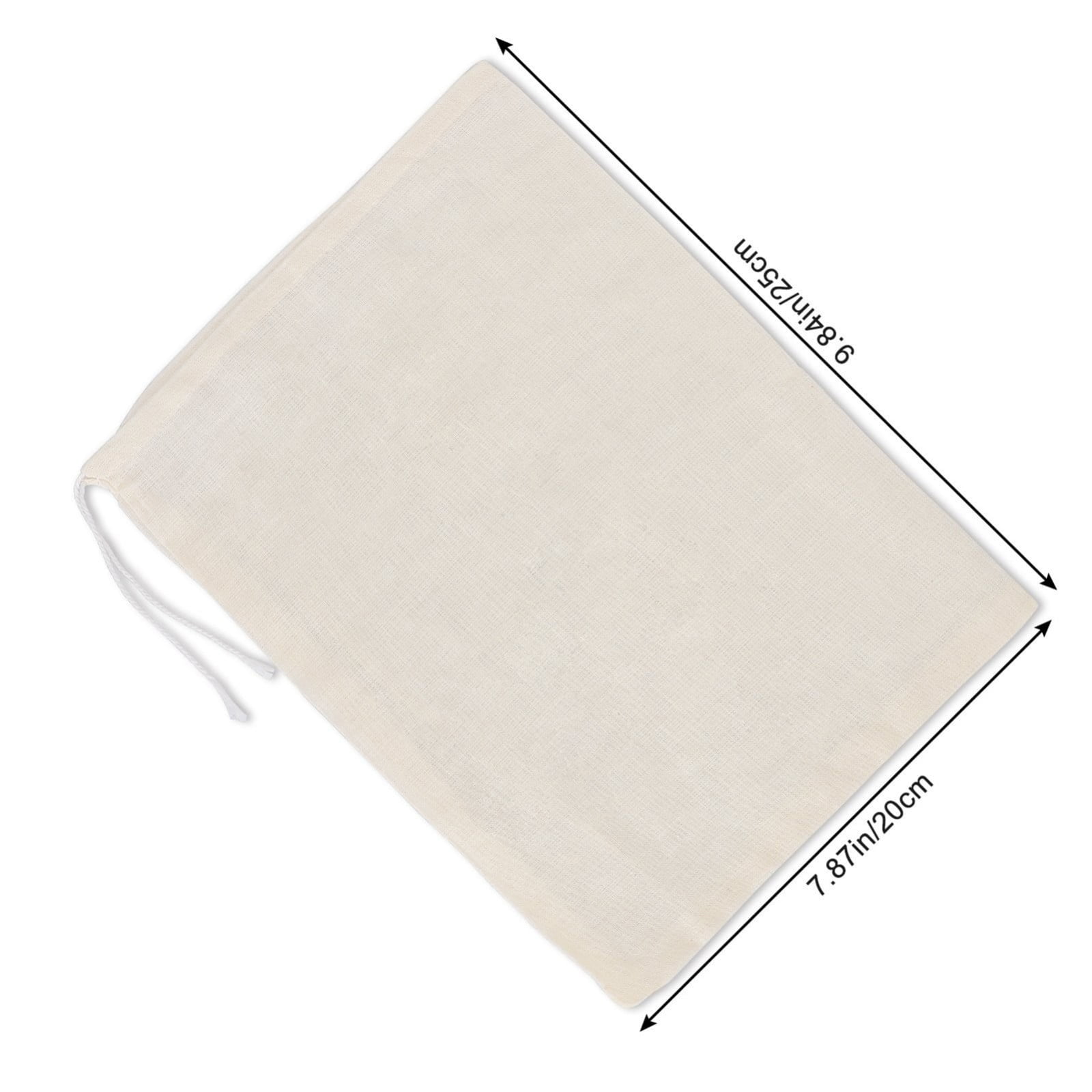 Lot 4 Sacs En Étamine Réutilisables 30x40 Cm – Sachets Mousseline Coton Avec Cordon, Filtre Lait Noix, Thé, Bouillon, Fromage Maison