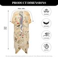 thumbnail image 6 of HELLHERO Short Sleeve Women's Kimono Swimwear and Shawl for Beach High Quality Fabrics Long Long Kimono Swimsuit Cover Up Rose and Musical Note Pattern Design, 6 of 6