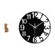 thumbnail image 1 of Reloj de pared acrílico con estatua de gato, figura de escritorio de resina, adorno moderno y silencioso, números elegantes, ideal para la oficina, es, 1 of 8