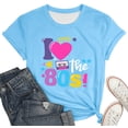 thumbnail image 4 of T-Shirts For Women Summer Round Neck Retro 80s Loose Casual Short Sleeved Top Womens Tops, 4 of 5