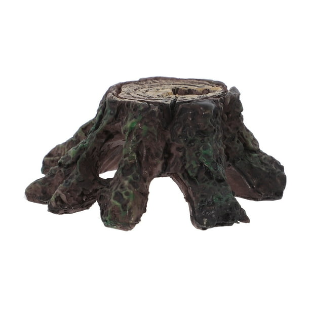 Adorno de tronco de árbol de resina, accesorios para acuario, tortuguero, decoración de rocalla, decoración para acuario con vista a la montaña, decoración para pecera de peces betta