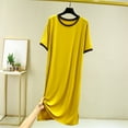 thumbnail image 2 of Wensltd Casual Nightgown for Women Simple Design Versatile Sleepwear Soft Round Neck Nightwear for Home, 2 of 3