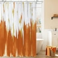 thumbnail image 2 of Burnt Orange Shower Curtain, Orange White Gold Brush Strokes Graffiti Oil Painting Modern Art Abstract Bathroom Curtain Waterproof Fabric Machine Washable with Hooks, 84" Wx72 L, 2 of 6