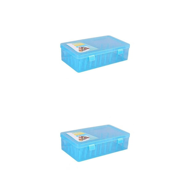 Yuarrent Caja de hilo de coser 42 carretes Almacenamiento de gran capacidad Contenedor a prueba de polvo Azul 2piezas Yuarrent CBP219885